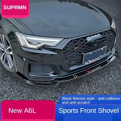 Suitable for Audi A6L20/21 modified front lip front shovel small surround front bumper anti-collision black warrior accessories