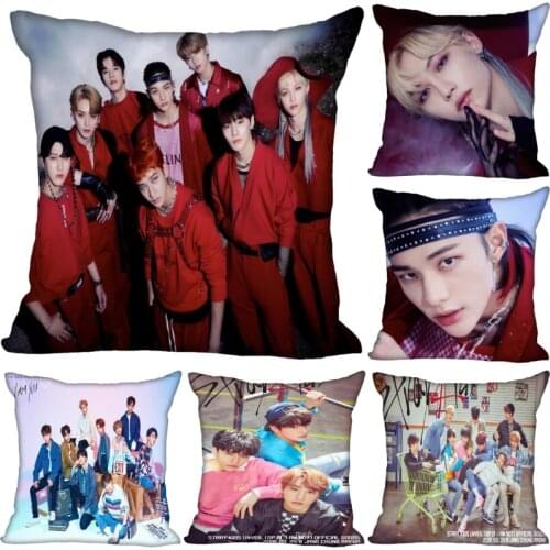 Popular Stray Kids Hot Sale Pillow Case High Quality Satin Fabric Pillowcase Decorative Pillow Cover Wedding Decorative