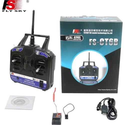 FlySky FS CT6B 2.4G 6CH RC Radio Remont Control+R6B Receiver Lipo For Airplane Plane Glider Fpv Mini Drone Quadcopter