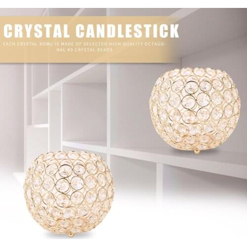 Silver Gold Crystal Bowl Candle Holders for Aromatherapy Weddings Party Favors Table Centerpieces Gifts Boxed for Holidays