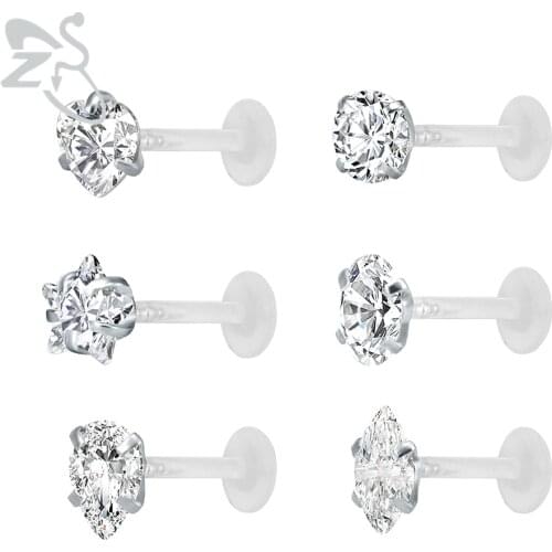 Girls Star Earrings Rhinestone Brincos AAA Cubic Zircon Piercing Ear Studs Transparent Post Cute Heart Earrings for Childern Kid