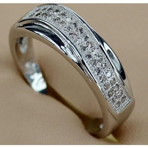 SHUNXUNZE vintage Wedding rings Jewelry for women dropshipping best sell White Cubic Zirconia Rhodium Plated R3141 size 6 7 8 9