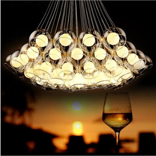 Modern Art Glass Hanging Lamp DIY Glass Ball Pendant Light Fixture G4 Hanging Light for Living Room Bar Restaurant AC85-265V