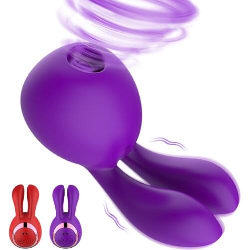 Cute Rabbit Shape Clitoris Stimulator Erotic Nipple Clamps 5+8 Modes Sex Toys for Women Female Masturbator Oral Sucking Vibrator
