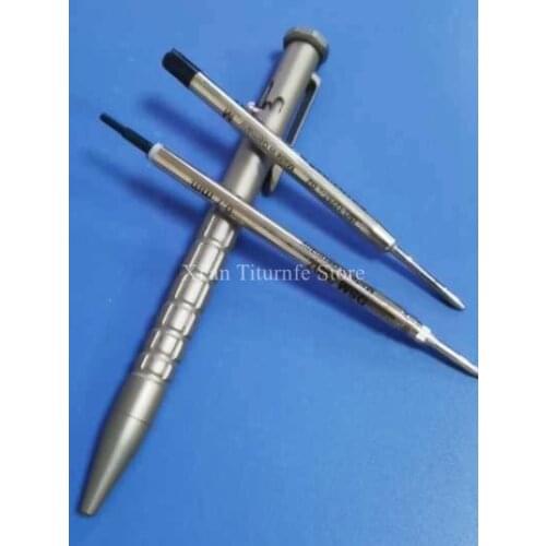 Titanium TC4 Dual-purpose Pen of Mechanical pencil & Gel pen EDC Pesonal defense tool Stone washed Surface