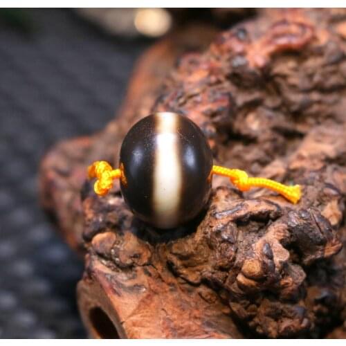 UPD0321B02 Energy Tibetan Old Agate Cinnabar Dots 1 Line Healer Medicine Abacus dZi Bead R1 LKbrother Top Quality