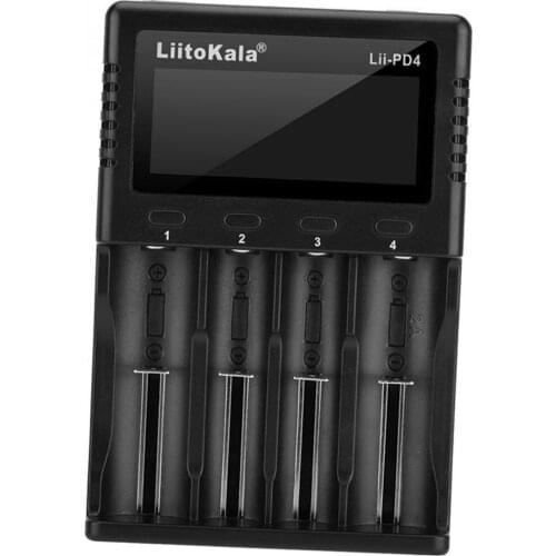 Lii-PD4 4 Slots Lithium Battery Charger for 18490/18350 LCD Display Compact