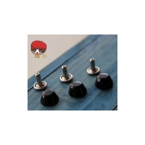 100sets/lot 10mm Black Rivet Alloy Stud Bucket Shaped Leathercrafts Punk Rock Spike DIY Art Deco Garment Rivets