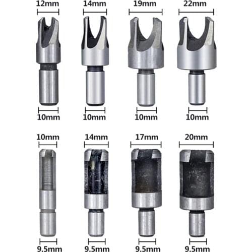 8pcs Carbon Steel Carpentry Drill Hole Cutter Drill Core Plug Cutter Set