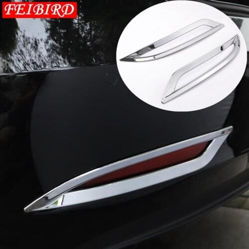 Accessories Fit For Tesla Model 3 2018 2019 ABS Chrome Outside Rear Trunk Fog Lights Lamp Molding Garnish Cover Trim