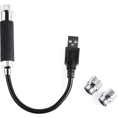 Car USB Star Night Lights Interior Ceiling Lights Atmosphere Light with 3 Pattern Lens for Bedroom Party, Red Light