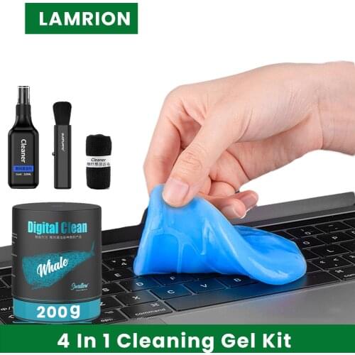 Cleaning Gel Universal Magic Dust Cleaner Gel with 3 Keyboard Cleaning Set Cleaning Gel for Keyboards Car Printers Laptop 200g