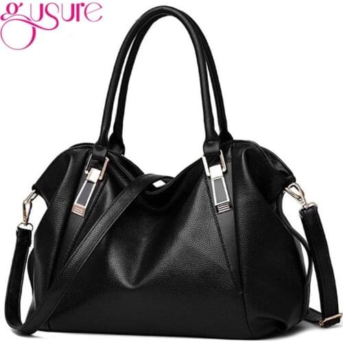 Gusure Designer Women Handbag Female PU Leather Bags Handbags Ladies Portable Shoulder Bag Office Ladies Hobos Bag Totes