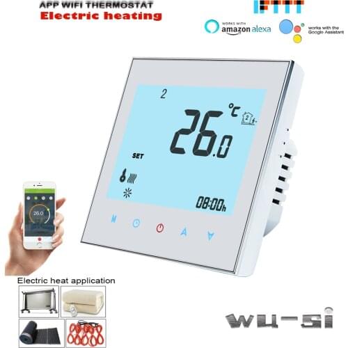 EU 95-240VAC 16A electric heating thermostat for electric heat,heating cable,electric heating film,works with Google Home