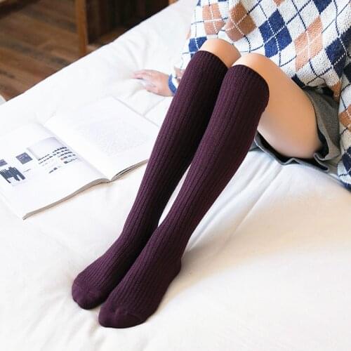 Dreamlikelin Wool Warm Long Socks Womens Autumn Winter Knee High Socks Solid Color High Elastic Stockings