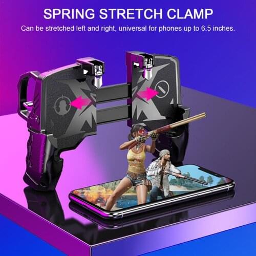 K21 PUBG Helper Four Finger Linkage Game Handle Fast Shooting Button Controller For Game Trigger Gamepad For IOS Android Phone