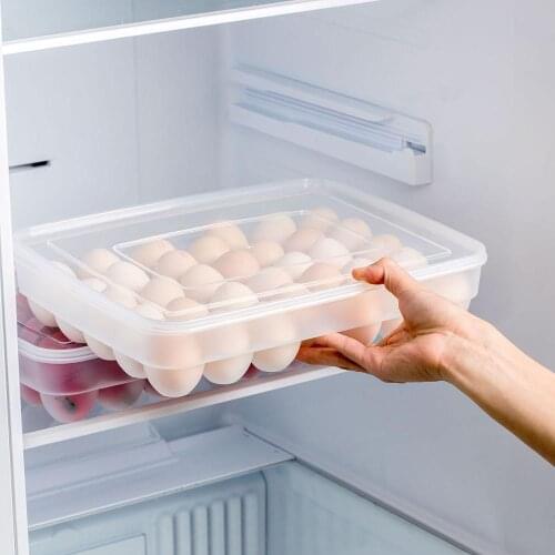 34 Grids Single Layer Egg Storage Container Box With Lid Household Egg Container Refrigerator Food Storage Box