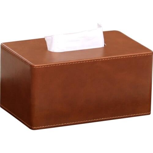 Creative Simple Tissue Box Living Room American Retro Leather Luxury Travel Tissue Case Reusable Rangement Home Products Eg50zj
