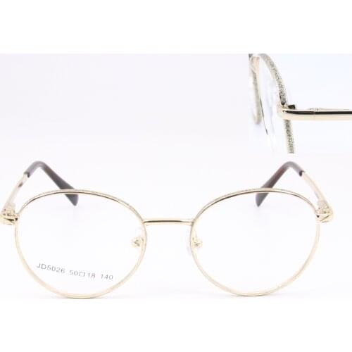 Round Metal Glasses Pearlescent decoration Eyewear JD5026