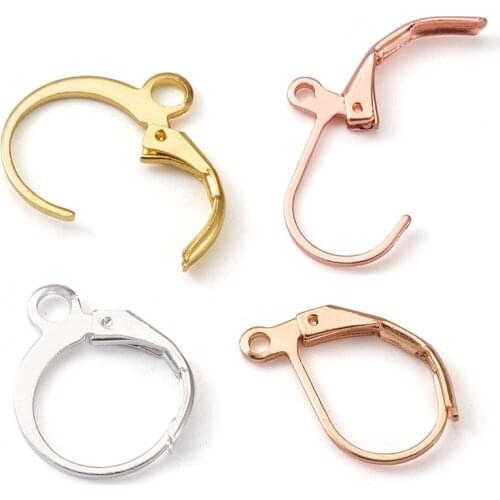 120pcs Brass French Leverback Earring Findings with Loop Earring Hooks Wire for DIY Jewelry Making Supplies Handmade Accessories