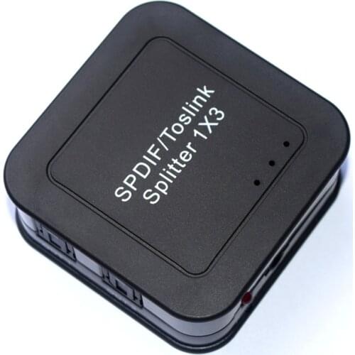 Mini TOSLINK SPDIF 1x3 Digital Fiber Optic Splitter 1 Input 3 Audio Output Splitter Adapter for Multimedia Device