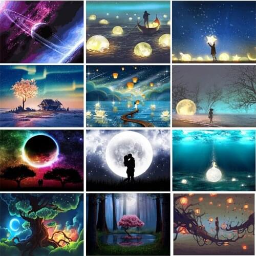 Moon Landscape Square Round Diy 5d Diamond Painting Diamond Embroidery Full Mosaic Home Decor Cross Stitch Kits