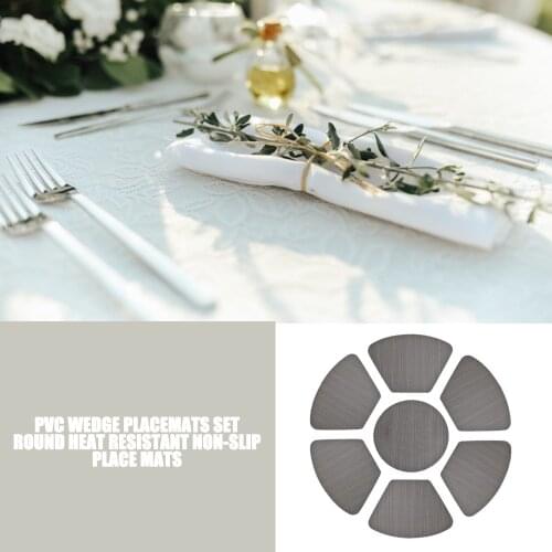 PVC Wedge Placemats Set Round Heat Resistant Non-Slip Place Mats Table Mats Non-Slip Washable Place Mats Set 2021