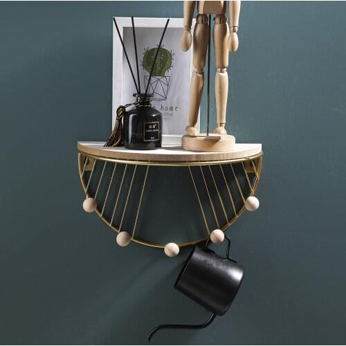 Wall Organizer Semi-Circular Type Partition Hook Shelf Creative Living Room Wall Hanging Flower Stand