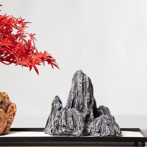 Home garden rockery small ornaments green plants potted small viewing stone garden stones art Sand table decoration for aquarium