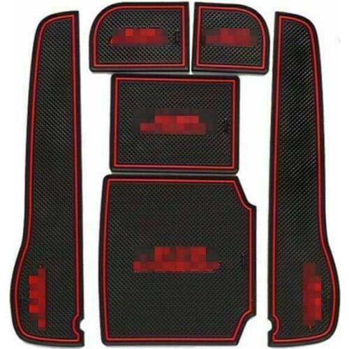 For Honda Crosstour 6pcs Non-slip Interior Door Cup Holder Rubber Mats Red Line