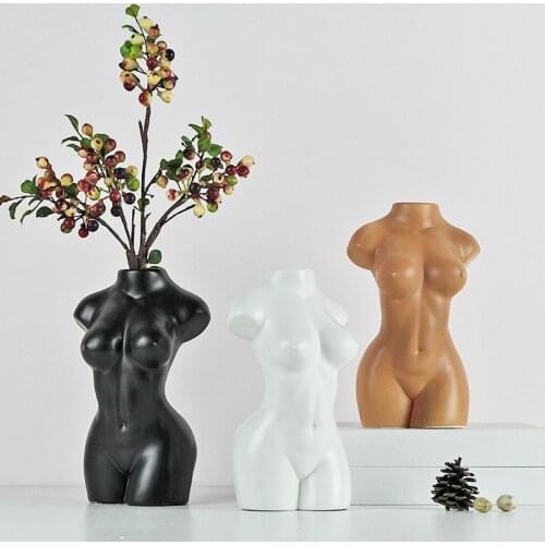 Home decoration originality: Kardashians nude womens dried flower ornament art fun flower ware originality ceramic flowerpot