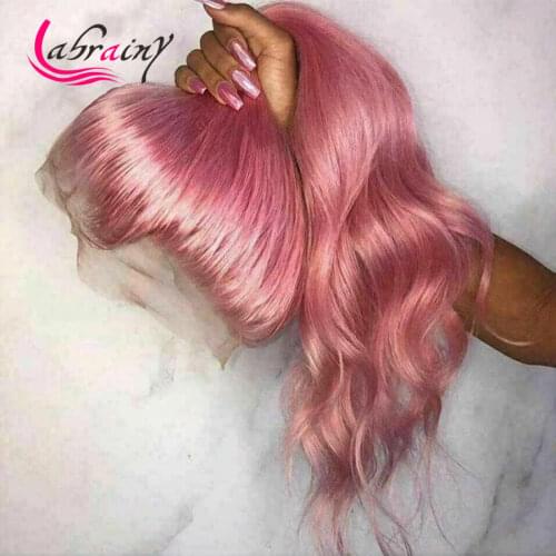 Ombre 1B Pink HD Lace Frontal Wig Glueless Pre Plucked 13x6 Highlight Blonde Lace Front Human Hair Ombre Purple Colored Wigs