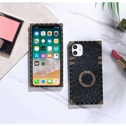 Luxury Rhinestone Phone Case for Huawei P30 Pro P40 Lite P20 Nova 3i 4 4e 5 5i 6 7 8 SE 7i Soft TPU with Ring Bracket Back Cover