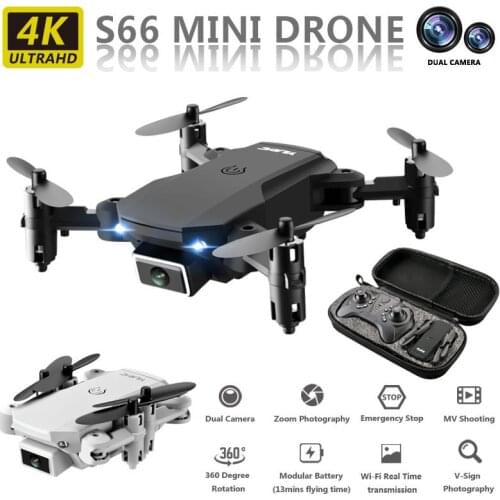 S66 Mini Pocket Drone With 4K Dual Camera Optical Flow Positioning One Key Takeoff/Landing Foldable RC Quadcopter RTF