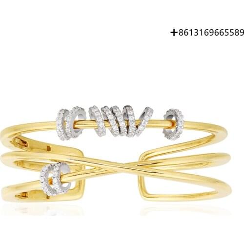 Three Rings Of Silver Bracelet Opening Gold French Light Luxury Luxury Design Sense Silver Bracelet