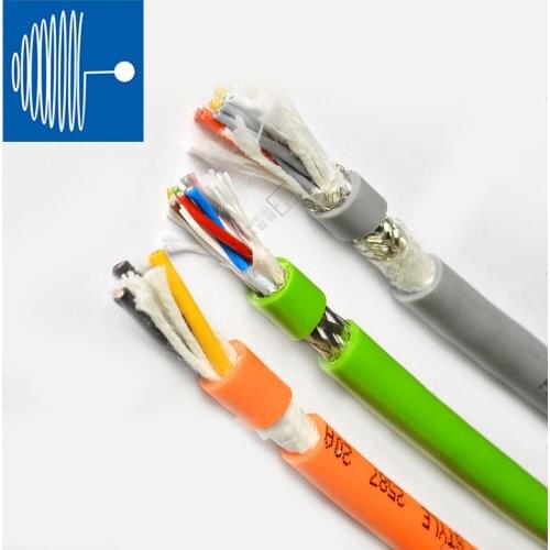 TRIUMPHCABLE 1M UL20886 4.0mm 6.0mm 4 core Drag Chain Data Cable Ultra High Flexible Shielded multi core Orange Towline Wire