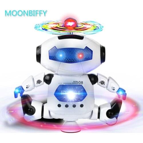 Moonbiffy Smart Space Dance Robot Electronic Walking Toys With Music Light Gift For Kids Astronaut Toy to Child