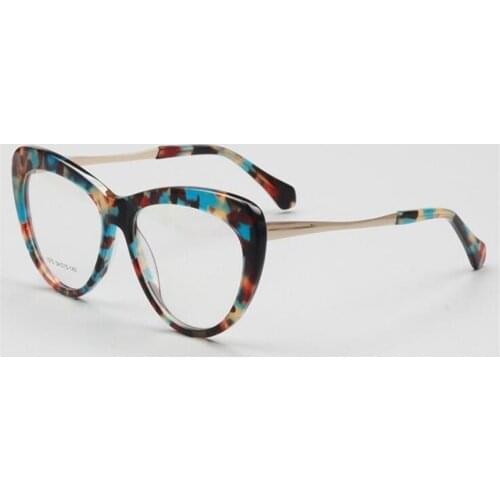 Cat Eye Design Acetate Glasses Frame Women Full Rim Myopia Eyewear High Quality Clear Lens Goggle Vintage Optical Eyeglasses