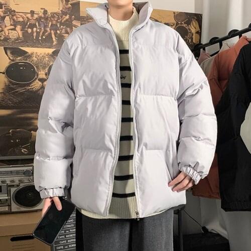 Winter New Men Solid Color Parkas Quality Mens Stand Collar Warm Thick Jacket Male Fashion Casual Parka Coat