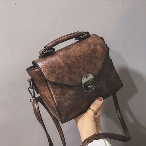 2021 Ladies Casual Flap Crossbody Bags Female Luxury Messenger Handbags Women Vintage Pu Leather Small Top-Handle Shoulder Bags