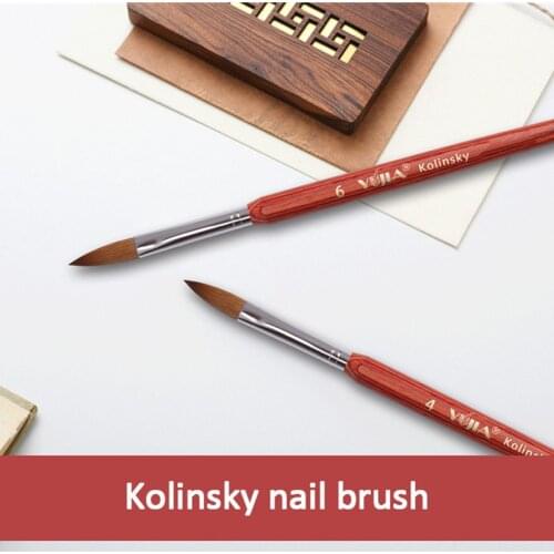 30% Kolinsky Acrylic Nail Brush Set Drawing Pen Red Wood Handle Acrylic Nails Art Brushes for Acrylic Powder Painting Carving
