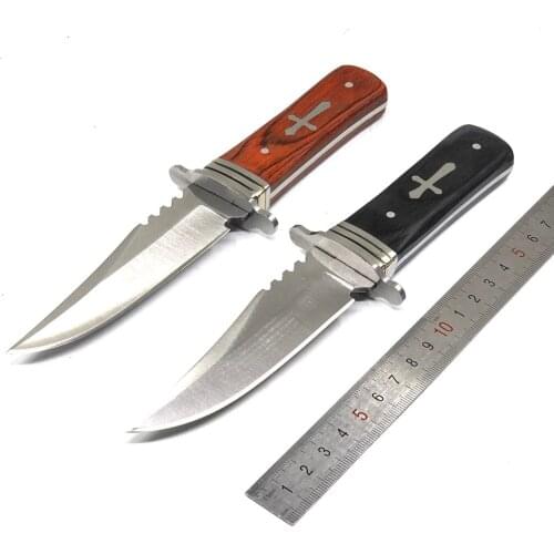 7.87'' Fixed Blade Knife with Sheath Outdoor Survival Tactical Knife Camping Hiking Straight Hunting Knives Self-defense Tools