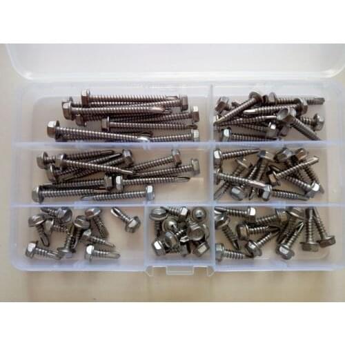 70pcs M4.8 Flange Head Drilling Tail Sheet Metal Screws Self-attack Screw Bolts Free Shipping