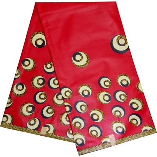 2019 Excellent African Ankara Pagne Tissu Guaranteed Veritable Real Wax Red 100% Cotton Fabric African Batik Fabric 6Yards
