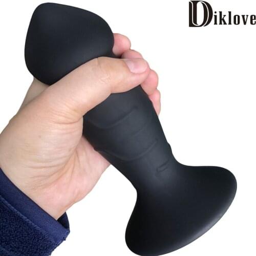 Medical silicone waterproof 10 speeds vibrating big thick anal plug with stable suction cup anal butt vibrator sex toy
