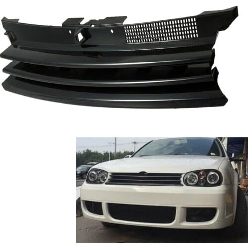AU04 -Black Car Grill Front Hood Grille For-VW Volkswagen GOLF 4 MK4 GTI R32 1997-2004 1J0853655G
