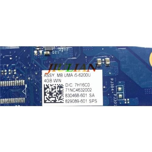 Placa base For HP ENVY 14 14-J i5-6200U 2.3GHz 4GB Laptop 829089-601 LA-C492P Motherboard