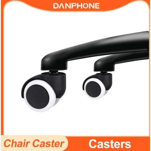 DANPHONE 5PCS Universal Mute Chair Caster 2" Office Chair Wheel Replacement Casters Rubber Soft Safe Roller Furniture Wheels