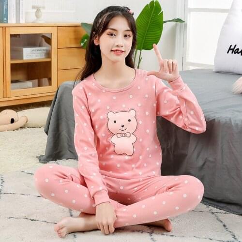 Baby Kids Pajamas Set Cotton Homewear Sleepwear For Children Cartoon Nightwear Teens Boys Girls Pyjamas Clothes Tops+Pants Suit