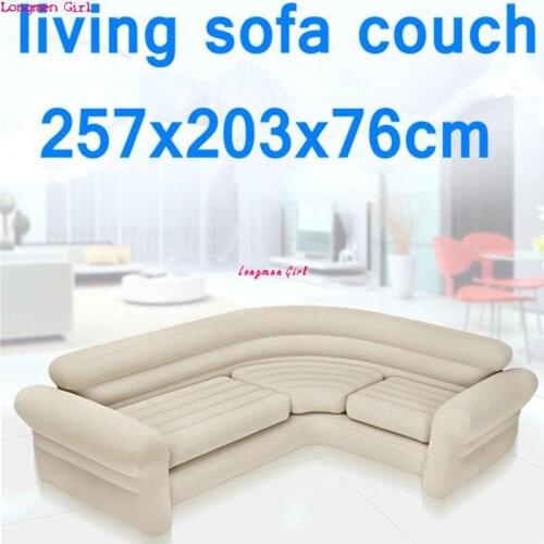 Double Big Corner Sofa Lazy Inflatable Sofa Bed Living Room Furniture Folding Bed Multi-functional Outdoor Garden Sun Lounger